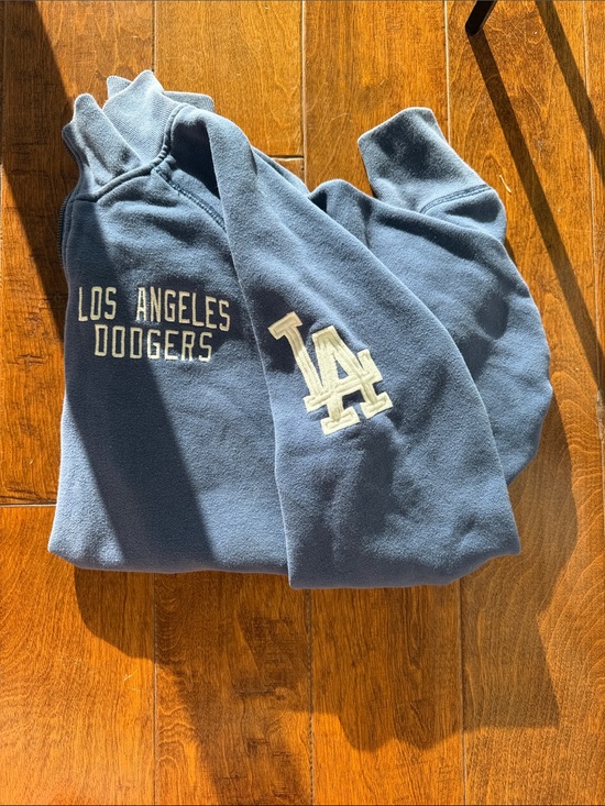 47 Jackets & Blazers - Los Angeles Dodgers blue quarter zip jacket with embroidered sleeve